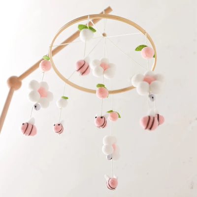 Baby Crib Mobile Bed Bell Rattle Toys Wooden Crochet Stars Pendant Bed Bell Toys Newborn Comfort Crib Bracket Hanging Toys Gifts by Smarsty