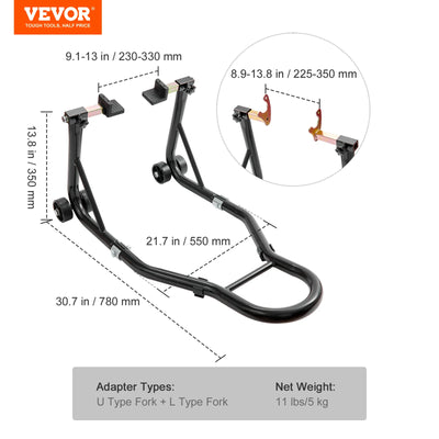 SucceBuy Motorcycle Stand Lift 850lbs Front Rear Combo Stand Lift Stand Front&Rear Wheel Fork Stand Heavy Duty Rear Wheel Stand - Smarsty