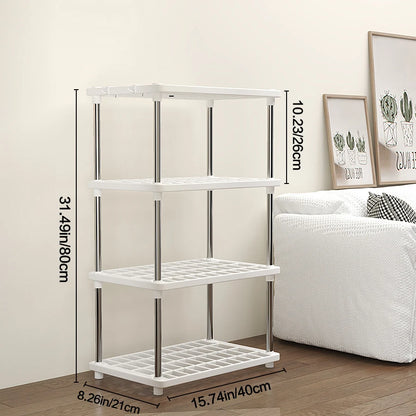 Four-Layer Multifunctional Storage Rack for Bathroom, Living Room, Kitchen, and Bedroom; Plastic Floor-Standing Storage Rack for Bathroom Organization by Smarsty