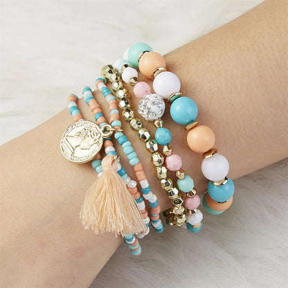 Bohemia Crystal Multicolor Bead Wrap Bracelet for Women - Smarsty