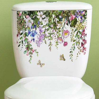 Green Plant Leaves Toilet Wall Sticker for Easy Home Decor - Smarsty
