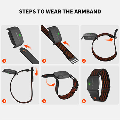 COOSPO HW9 Armband Heart Rate Monitor with HR Zones/Calories HRM Sensor for Fitness Cycling BLE5.0 ANT+ for Peloton,Zwift,Wahoo by Smarsty