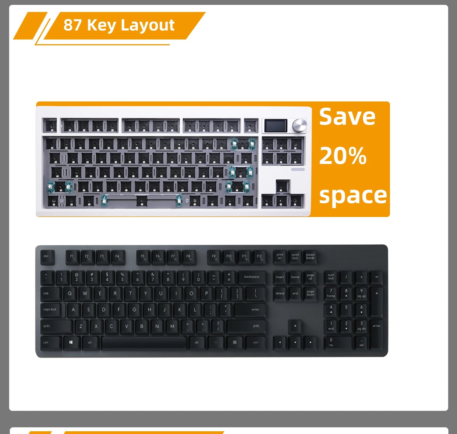 Gasket Mounted Mechanical Keyboard Kit With TFT Screen