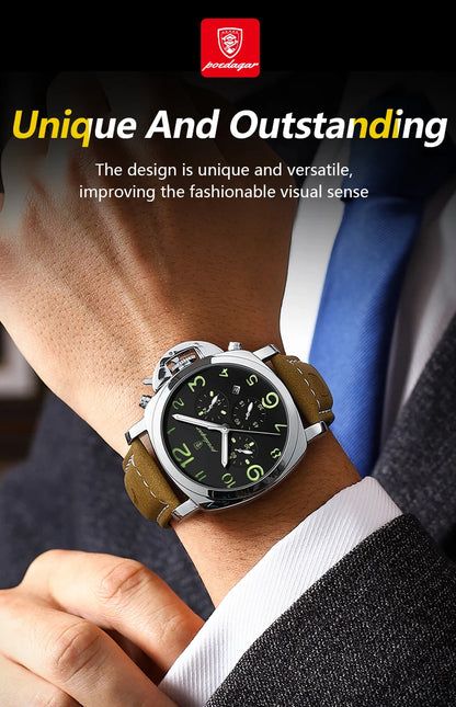 Luxury Waterproof Military Watch for Men Luminous Leather - Smarsty