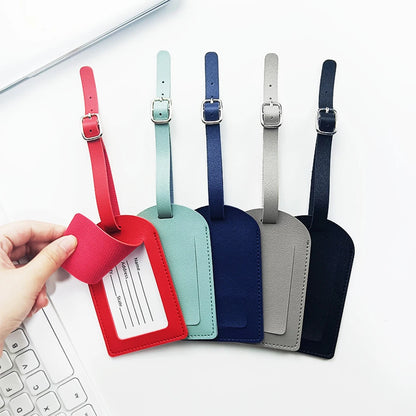 Personalize Initials Luggage Tag Custom Letters Men Women Suitcase Name Tag PU Airplane Labels Engrave Logo Travel Accessories - Smarsty