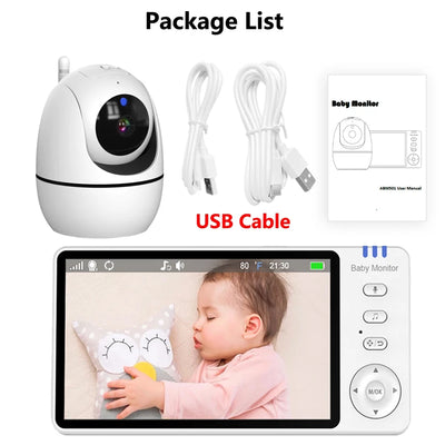 5 Inch Video Baby Monitor With Camera PTZ Zoom Babyphone Cam Security Protection Surveillance Cameras Temperature Sensor Lullaby by Smarsty