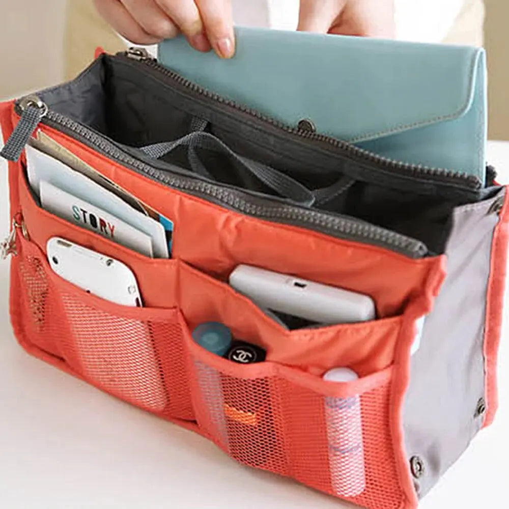 Multi Functional Large Capacity Makeup Bag Portable Double Zipper Toiletries Travel Storage Bag Mommy Bag Multi Pocket Cosmetic - Smarsty