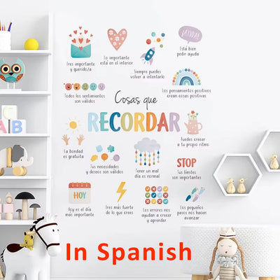 Spanish English Wall Sticker Art for Kids Rooms - Smarsty