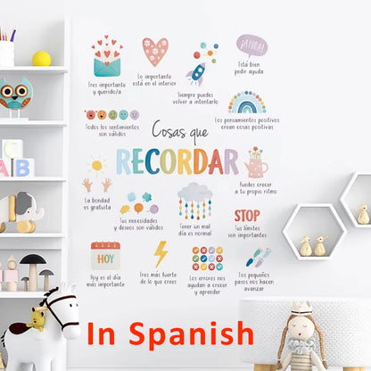 Spanish English Wall Sticker Art for Kids Rooms - Smarsty