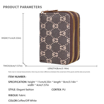 Chic Vintage Zippered Card Holder Wallet for Women - Secure Multi-Card Slots, Fashionable Faux Leather with Coin PurseLuxurious - Smarsty