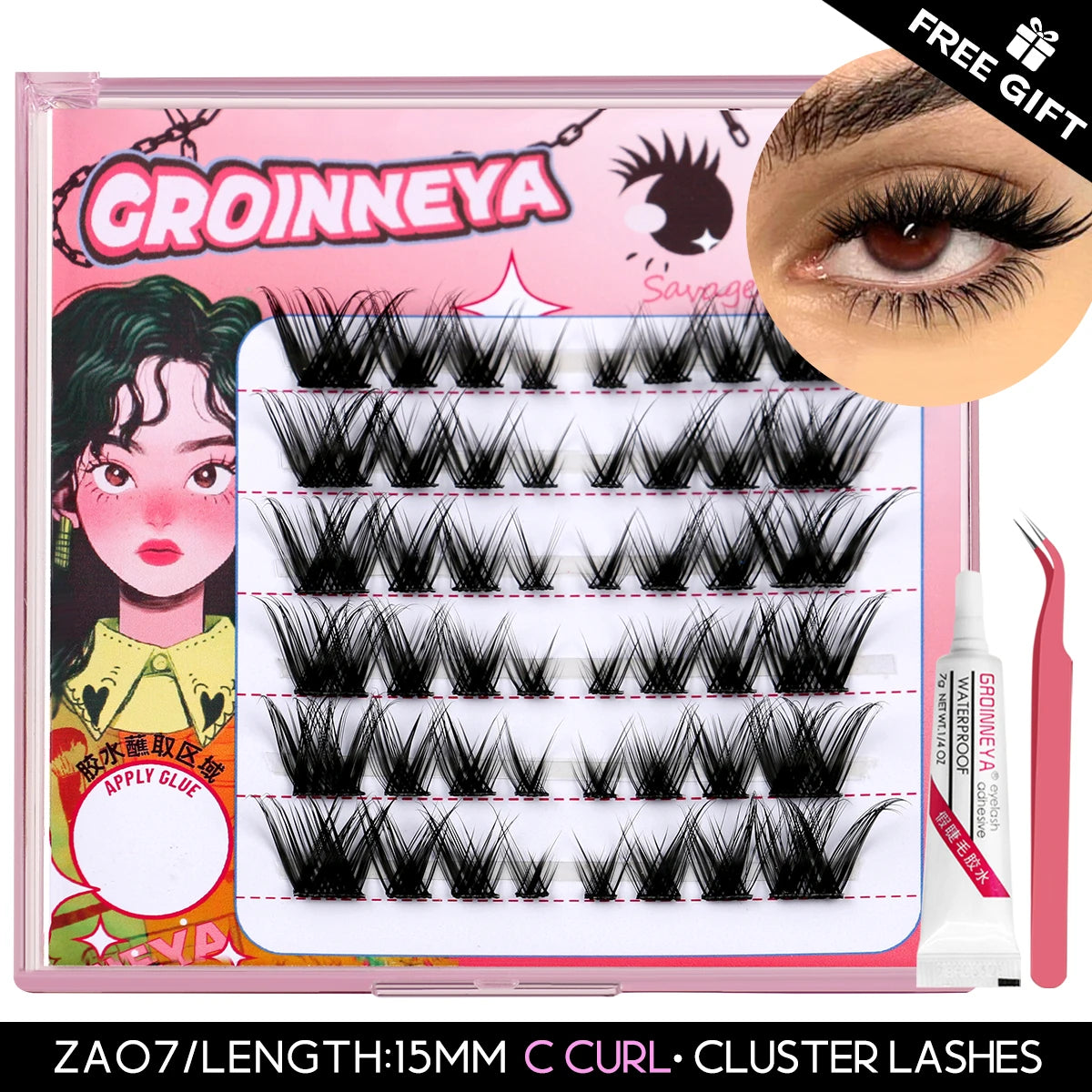 GROINNEYA DIY Eyelash Extension Kit with 280 Clusters - Smarsty