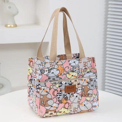Insulated Cartoon Print Lunch Bag Large Capacity Everyday - Smarsty