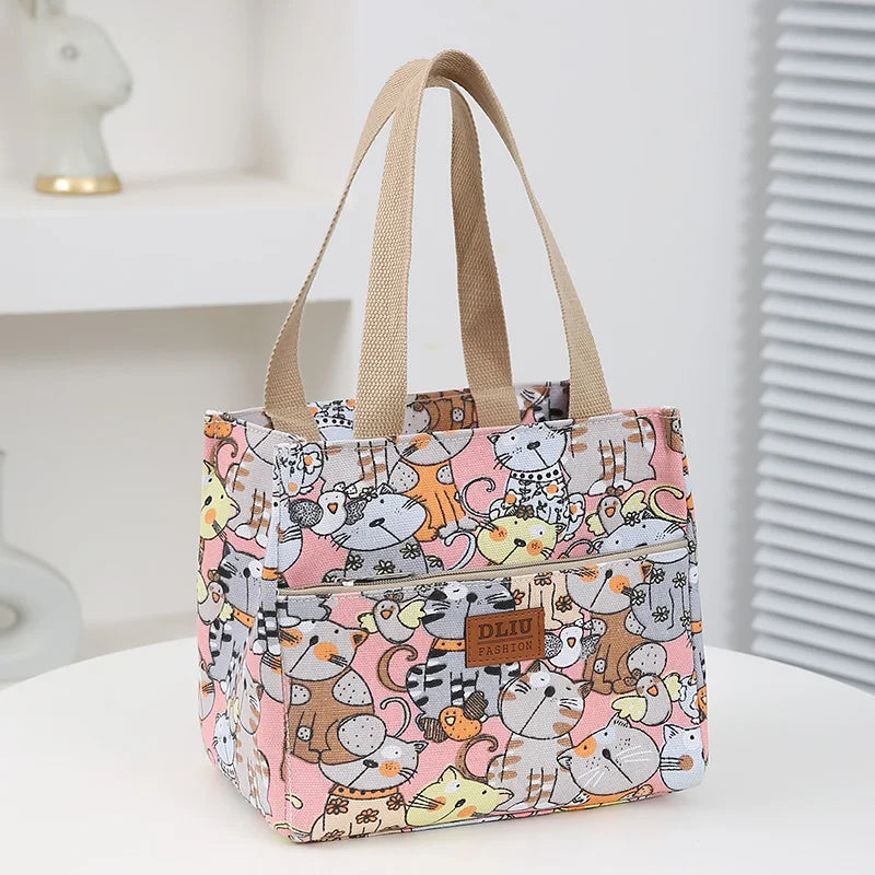 Insulated Cartoon Print Lunch Bag Large Capacity Everyday - Smarsty