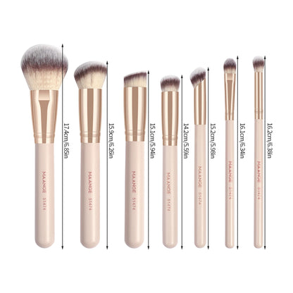 Maange 7 Piece Makeup Brush Set for Flawless Application - Smarsty