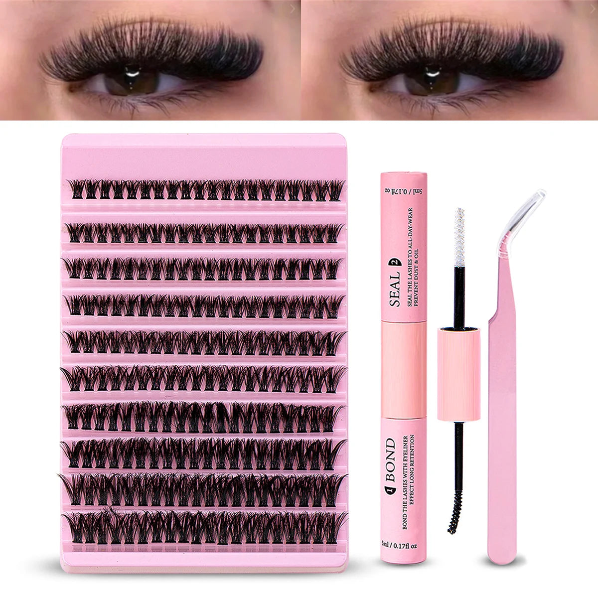 DIY Eyelash Extension Kit with 200 Individual Clusters - Smarsty