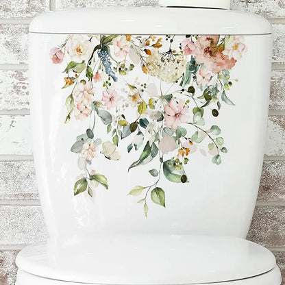 Green Plant Leaves Toilet Wall Sticker for Easy Home Decor - Smarsty