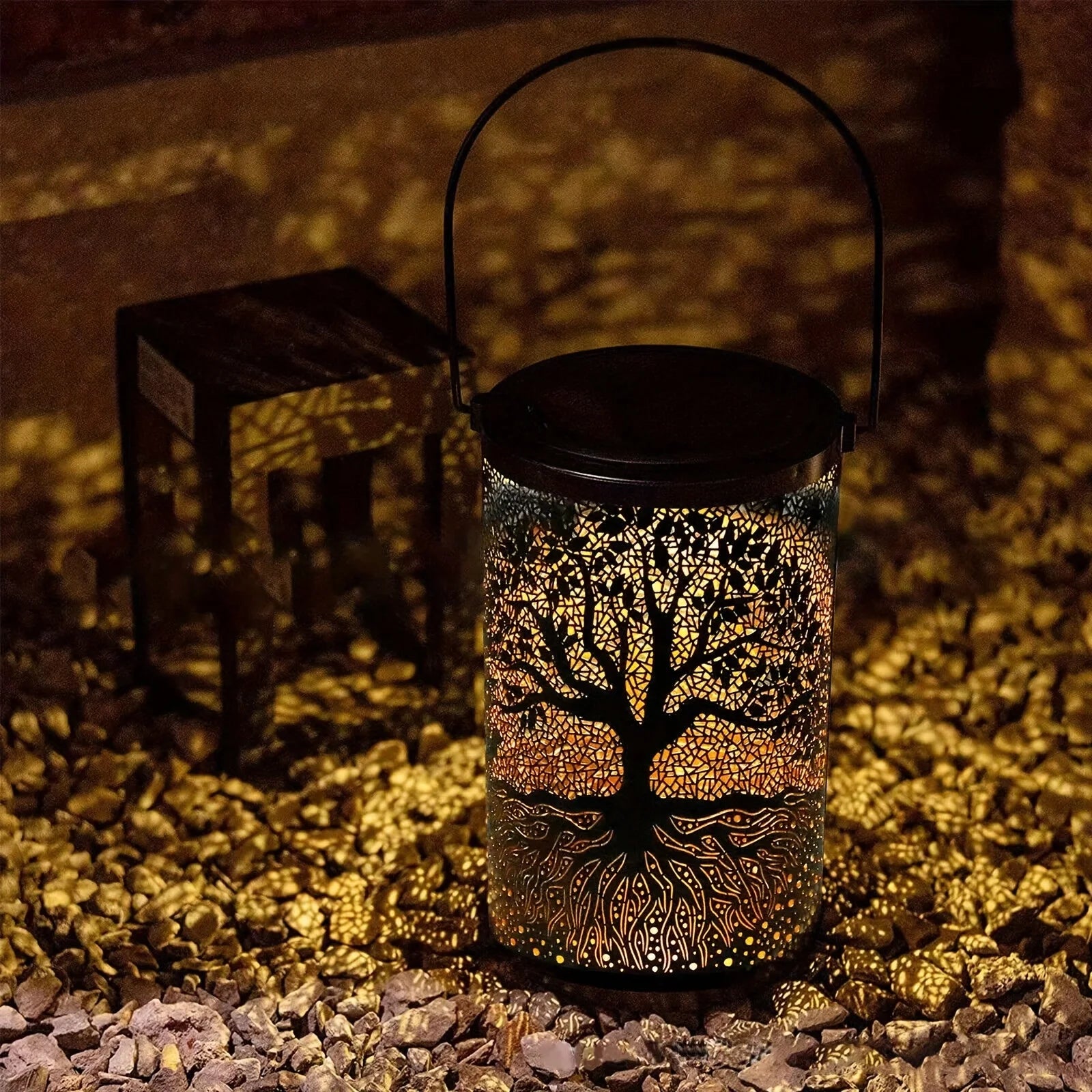 Hanging Solar Lantern Outdoor Waterproof Vintage LED Light - Smarsty