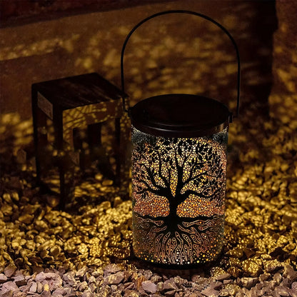 Hanging Solar Lantern Outdoor Waterproof Vintage LED Light - Smarsty