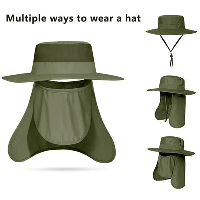 New Sun Protection Fishing Hat Summer Breathable Mesh Camping Hiking Caps Anti-UV Sun Hat Mountaineering Caps Men's Panama Hat by Smarsty