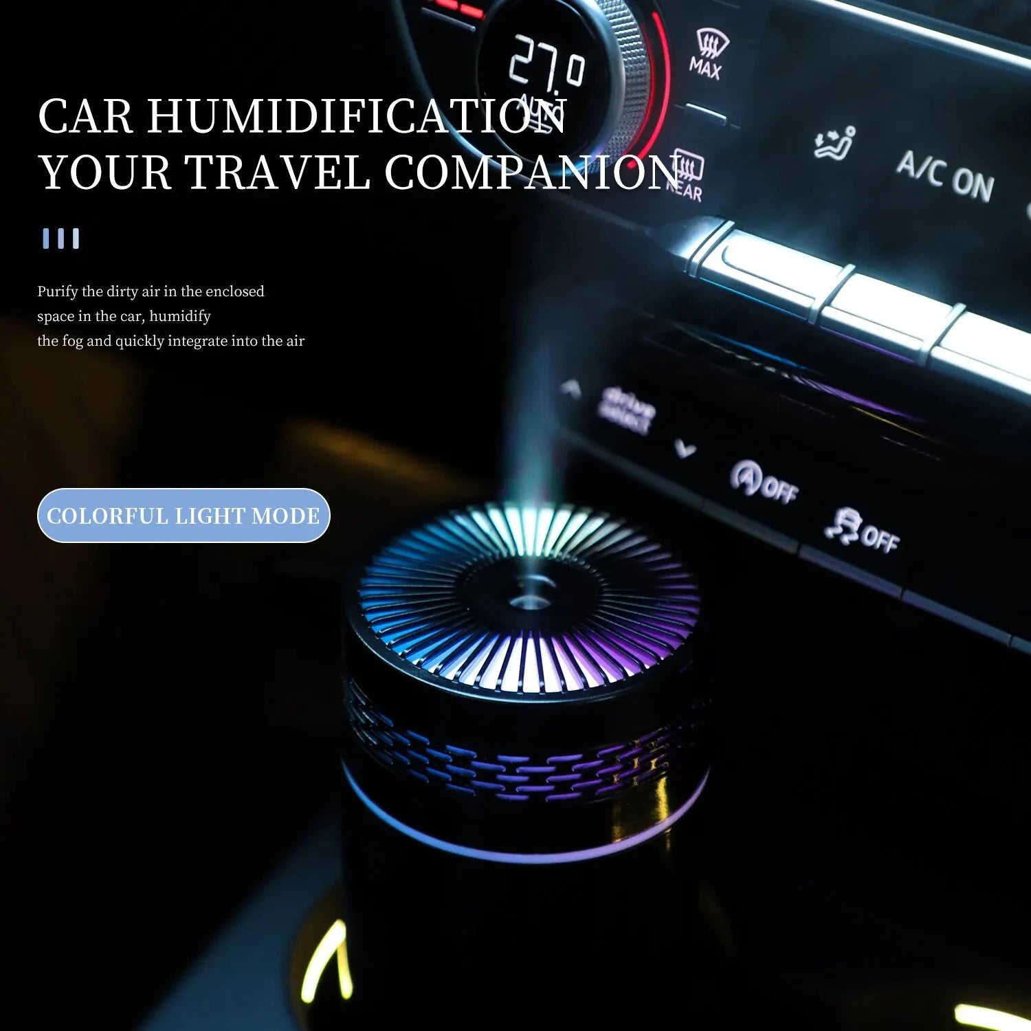 Portable USB Car Air Humidifier with LED Light - Smarsty