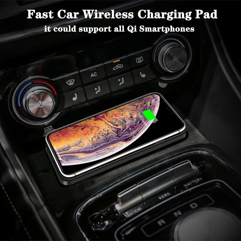 Car Wireless Charger With Silicone Pad Stand Fast Charging - Smarsty