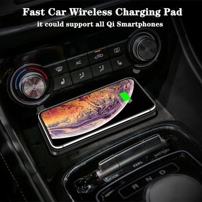 Car Wireless Charger With Silicone Pad Stand Fast Charging - Smarsty