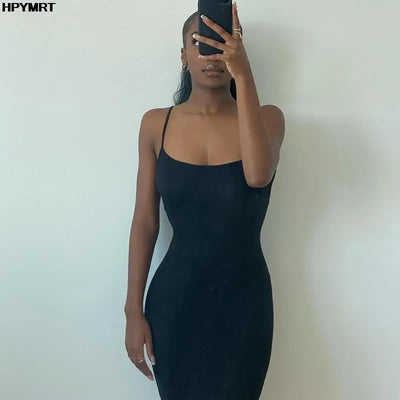 Satin Slip Sleeveless Backless Slim Sexy Maxi Dress 2022 Spring Women Party Y2K Concise Bodycon Elegant Dresses Female Clothing - Smarsty