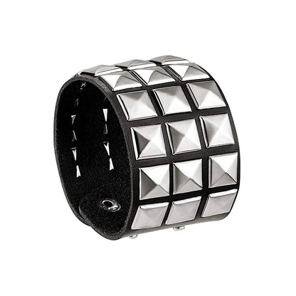 Unisex PU Leather Punk Bracelet With Spikes And Skull - Smarsty
