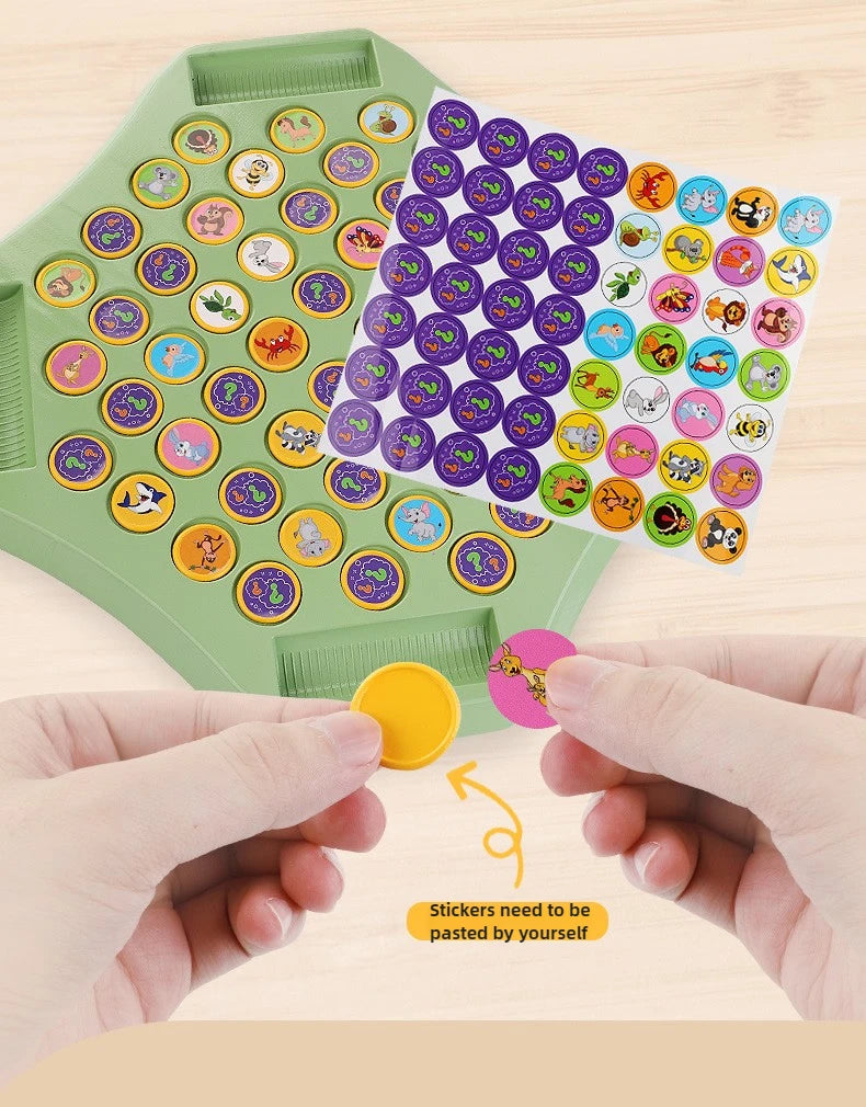 Kids Battle Chess Educational Toy Observation Concentration Training Fun Animal Flip Chess Parent-child Interactive Game Toys by Smarsty