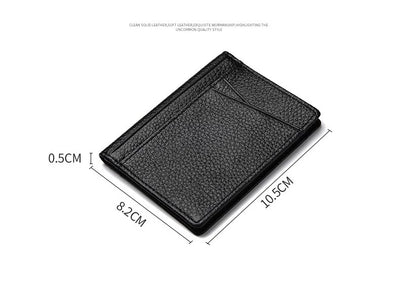 YUECIMIE Super Slim Soft Wallet Genuine Leather Mini Credit Card Holder Wallets Purse Thin Small Card Holders Men Wallet - Smarsty