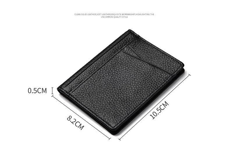YUECIMIE Super Slim Soft Wallet Genuine Leather Mini Credit Card Holder Wallets Purse Thin Small Card Holders Men Wallet