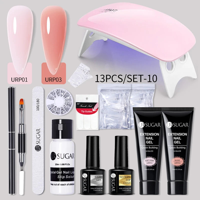 Nude Glitter Gel Nail Polish Kit for Long-Lasting Manicure - Smarsty