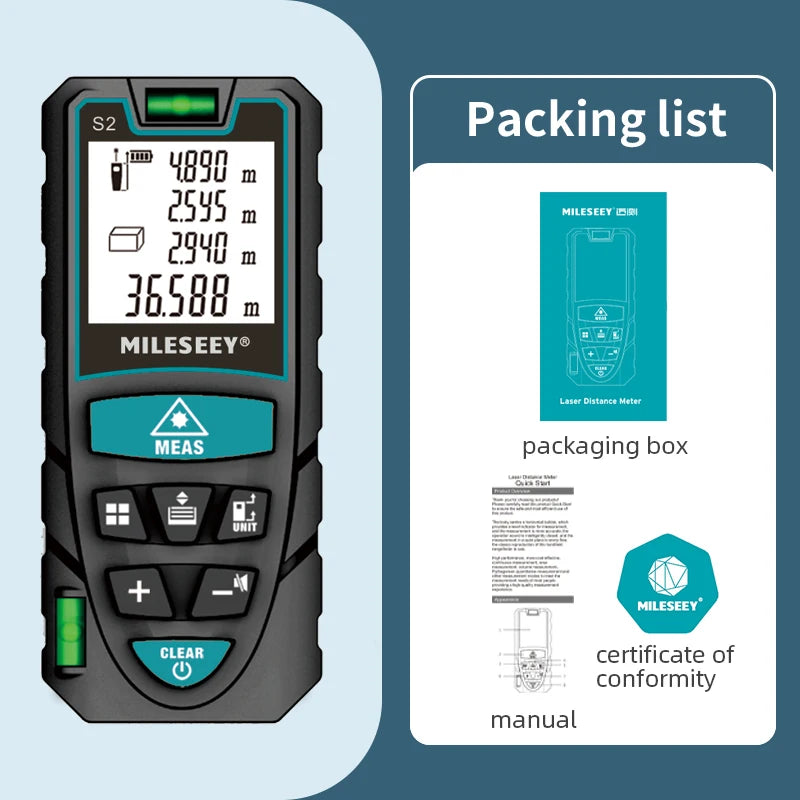 MILESEEY Laser Distance Meter with Multi Measurement Function - Smarsty