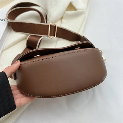 Small Leather Saddle Bag For Women Crossbody Vintage Style - Smarsty