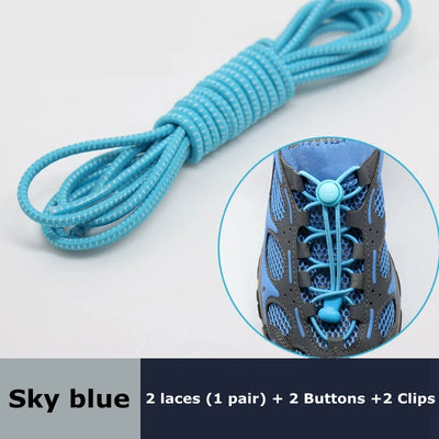 Round Elastic Shoelaces Suitable For Various Shoe Accessories No Tie Shoelace Fixed Stretching Locking Lazy laces 1 Pair - Smarsty
