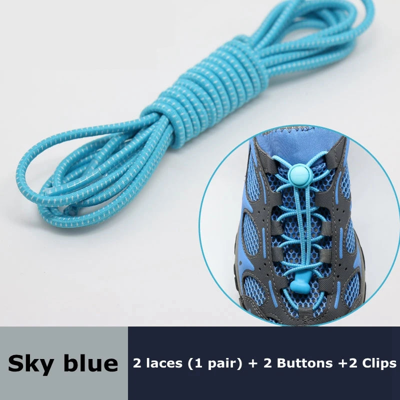 Round Elastic Shoelaces Suitable For Various Shoe Accessories No Tie Shoelace Fixed Stretching Locking Lazy laces 1 Pair