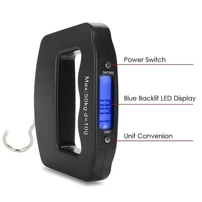 Digital Luggage Scale with Backlit Display for Travel - Smarsty