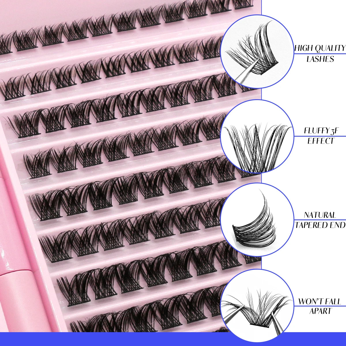 GROINNEYA DIY Eyelash Extension Kit with 280 Clusters - Smarsty