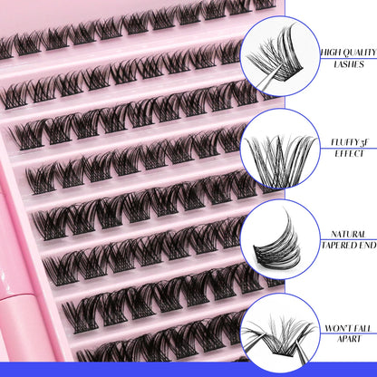 GROINNEYA DIY Eyelash Extension Kit with 280 Clusters - Smarsty