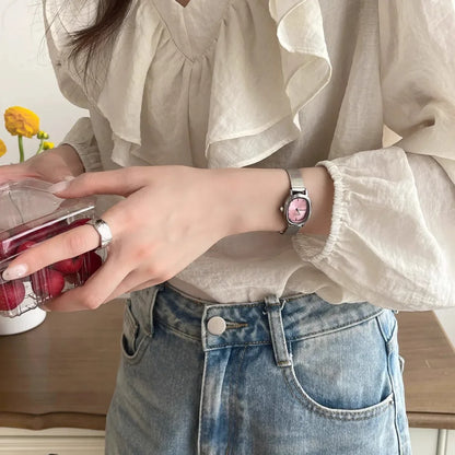 Small Oval Dial Green Quartz Watch for Women - Smarsty