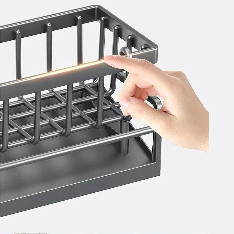 Kitchen Sink Drain Rack Organizer ABS Plastic Self-draining Sink Shelf Soap Sponge Holder Dishcloth Towel Rack filter basket
