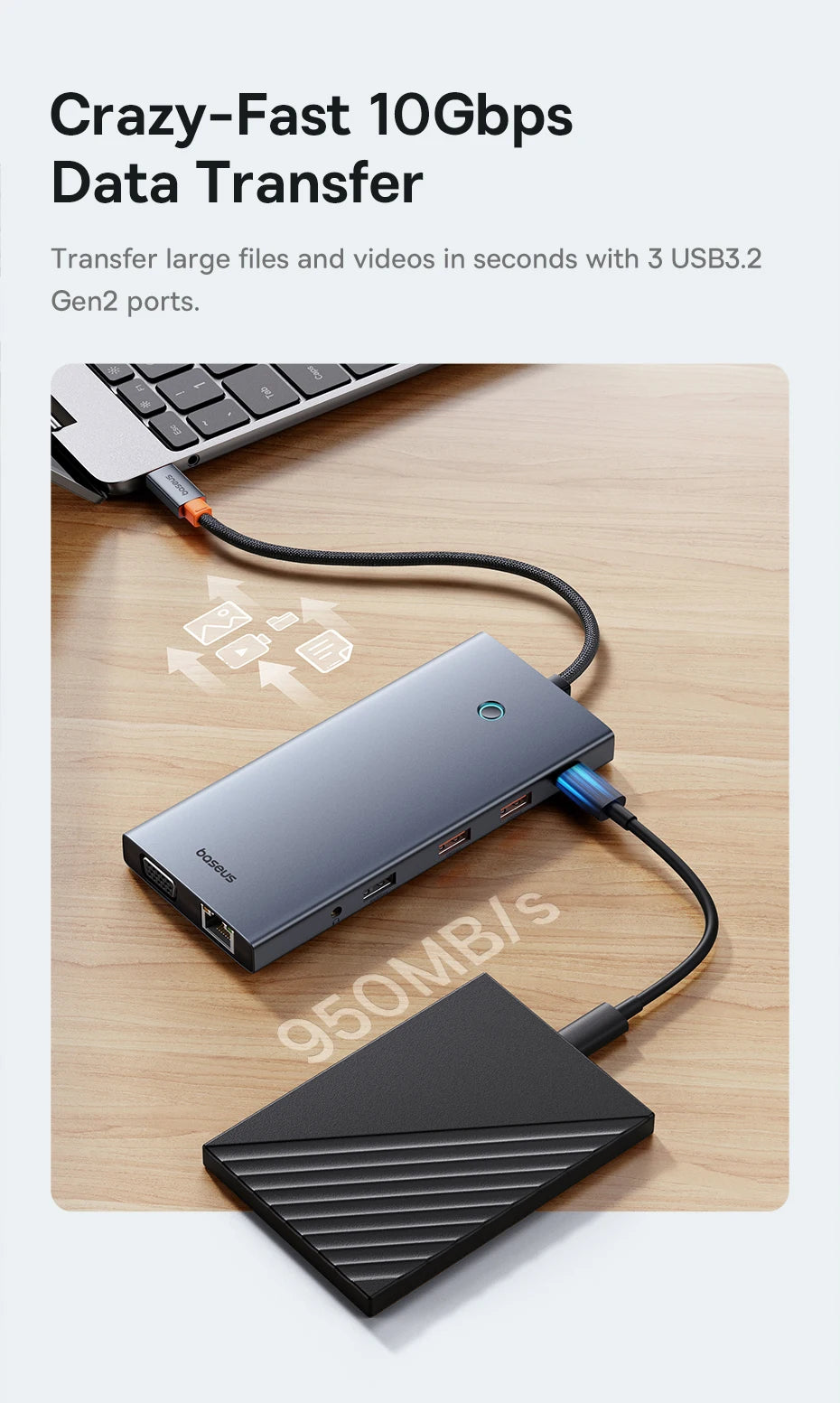 USB-C Hub 4K Ultra HDMI Multiport RJ45 VGA PD 100W