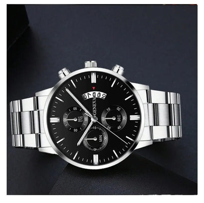 Luxury Silver Stainless Steel Quartz Watch for Men - Smarsty
