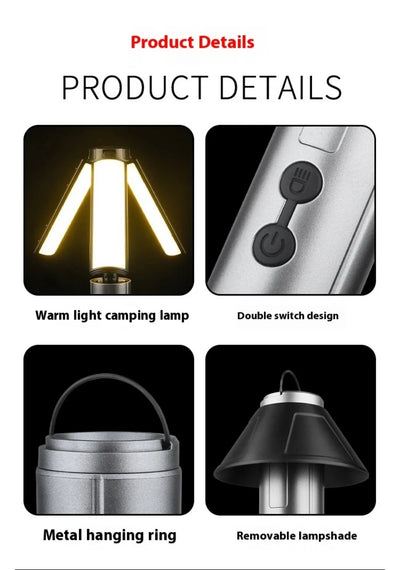 Upgraded Camping LED Telescopic Flashlight with Tripod Rechargeable Emergency Lamp Outdoor Portable orch Light Table Lamp Tent by Smarsty