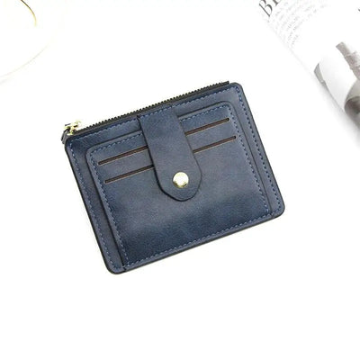Luxury Small Men's Credit ID Card Holder Wallet Male Slim Leather Wallet with Coin Pocket Brand Designer Purse for Men Women - Smarsty