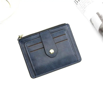Luxury Small Men's Credit ID Card Holder Wallet Male Slim Leather Wallet with Coin Pocket Brand Designer Purse for Men Women - Smarsty