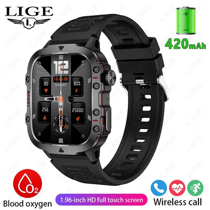 Rugged Military Smart Watch for Men with Bluetooth Calling - Smarsty