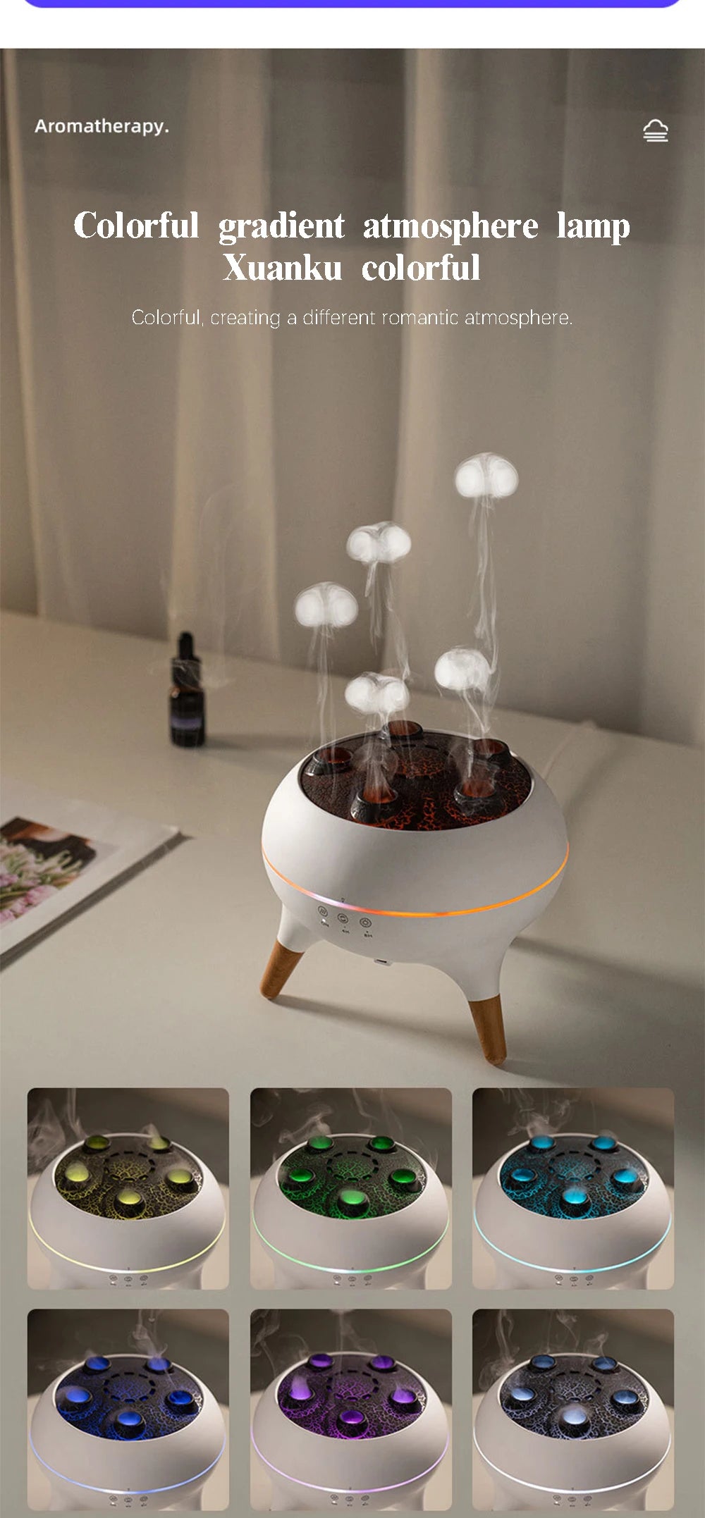Dynamic Jellyfish Air Humidifier with Remote Control - Smarsty