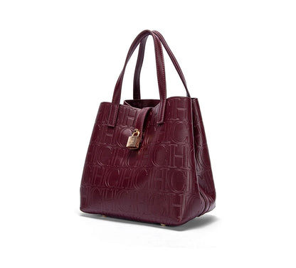 Women Tote Bag Steel Embossed Handheld Casual Purse - Smarsty