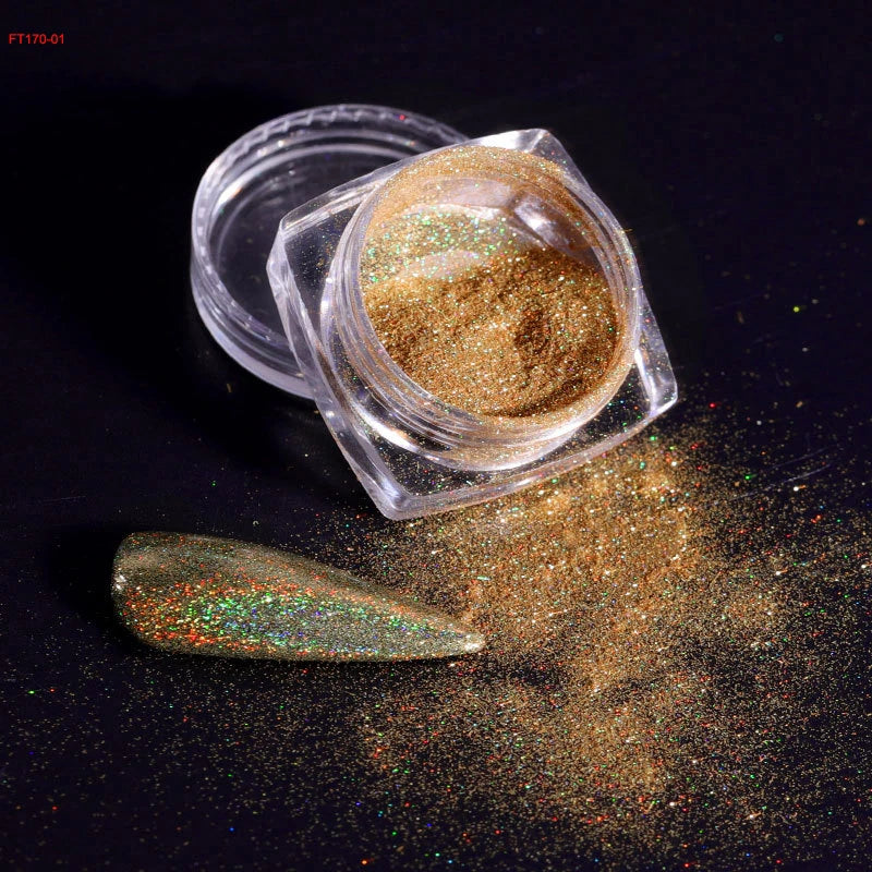 Holographic Glitter Nail Powder Set for Stunning Manicures - Smarsty